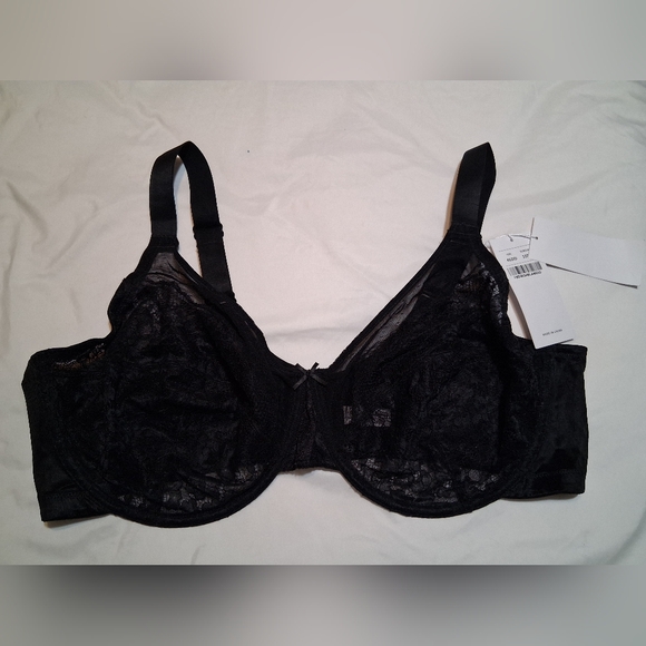 NWT HSIA 46DD Elegant Black Lace Bra - Picture 4 of 7